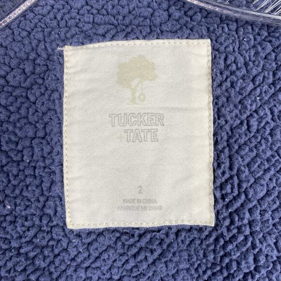 Tucker + Tate Boys Puffer Jacket Vest Sz 2T Blue Burgundy Full Zip Fleece Lined - Picture 7 of 9